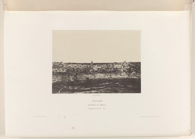 Oversikt over Jeruzalem, med de ommuring av tempelet Jerusalem. Tempel innhegning. Generell visning av østsiden (tittel på objekt) av Auguste Salzmann
