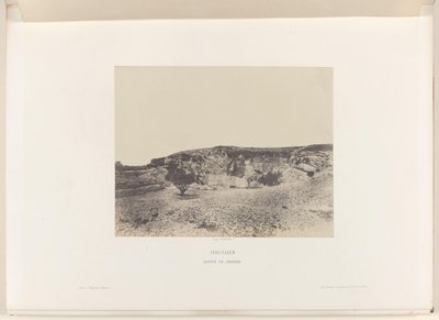 Utsikt over grotten til Jeremia, nær Jerusalem Jerusalem. Cave of Jérémie (tittel på objekt) av Auguste Salzmann