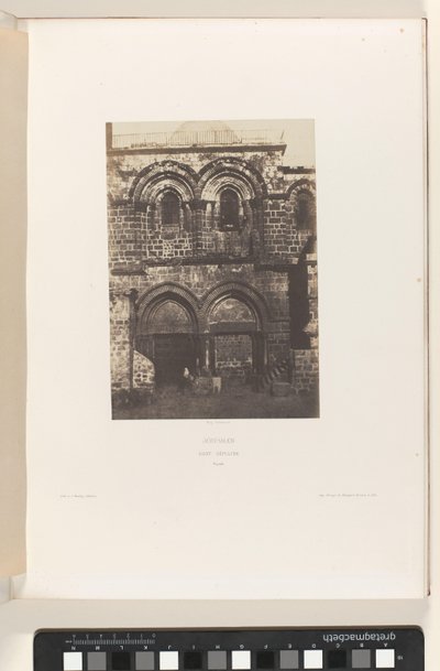 Fasade til Den hellige gravs kirke, Jerusalem Jerusalem. Den hellige grav. Fasade (tittel på objekt) av Auguste Salzmann