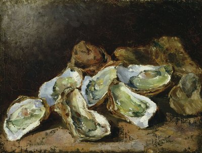 Stilleben med østers (olje på lerret) av Auguste Theodule Ribot