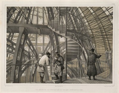 Metallkonstruksjon inne i katedralen Fra: The Construction of the Saint Isaacs Cathedral, 1845 av Auguste de Montferrand