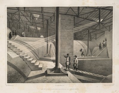 En del av buen og et metalltak Fra: The Construction of the Saint Isaacs Cathedral, 1845 av Auguste de Montferrand