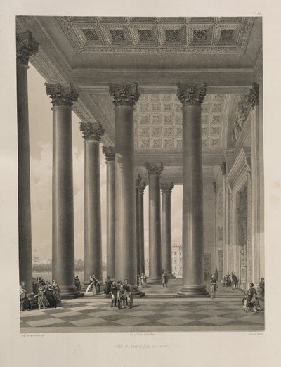 Nordportalen til Saint Isaacs Cathedral Fra: The Construction of the Saint Isaacs Cathedral, 1845 av Auguste de Montferrand