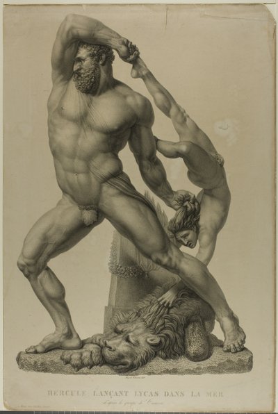 Hercules kaster Lichas i havet av Auguste de Valmont