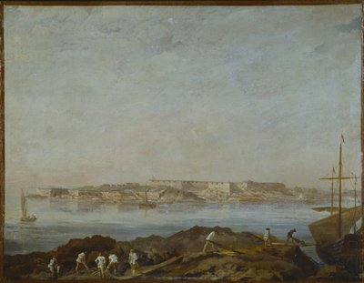 Vue de Sveaborg (ou Suomenlinna, Viapori) (Finland) - Utsikt over Sveaborg, av Ehrensvard, Augustin (1710-1772). Olje på lerret. Mål: 54x69,5 cm. Nasjonalmuseet Stockholm av Augustin Ehrensvard