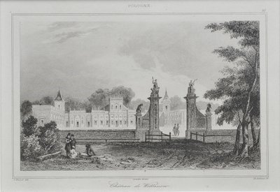Utsikt over Wilanów-palasset, 1840 av Augustin François Lemaiand#770tre
