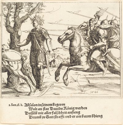 Absalom drept av Joab, 1548. av Augustin Hirschvogel