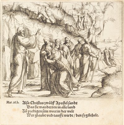 Kristus anklager apostlene for deres misjon, 1548. av Augustin Hirschvogel
