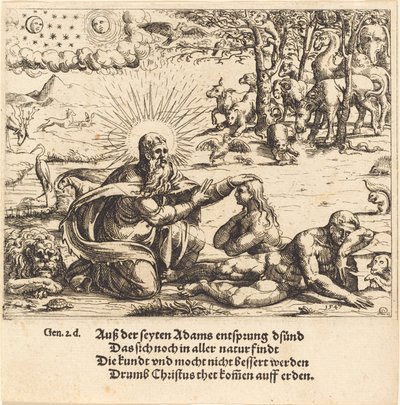 Evas skapelse, 1547. av Augustin Hirschvogel