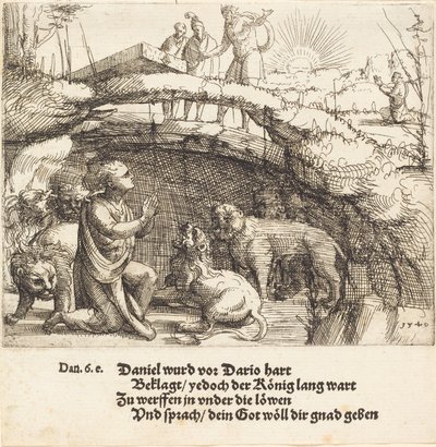 Daniel i løvenes hule, 1549. av Augustin Hirschvogel