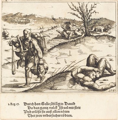David halshugger Goliat, 1547. av Augustin Hirschvogel