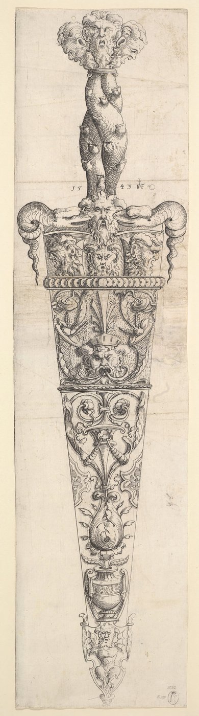 Design for en dolk og skjede, 1543. av Augustin Hirschvogel