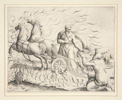Elias i den brennende vognen av Augustin Hirschvogel