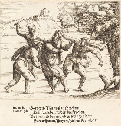 Jesaja aksepterer hån på grunn av sin tro, 1549. av Augustin Hirschvogel