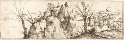 Landskap med en innsjø. av Augustin Hirschvogel