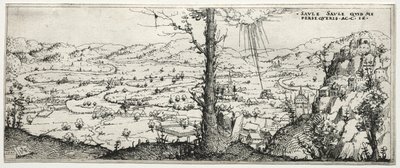 Landskap med konvertering av saulus, 1545. av Augustin Hirschvogel