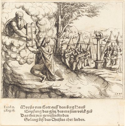 Moses mottar tavlene, 1548. av Augustin Hirschvogel
