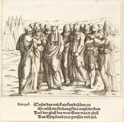 Moses taler til Israels barn, 1548. av Augustin Hirschvogel
