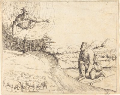Moses og den brennende busken av Augustin Hirschvogel