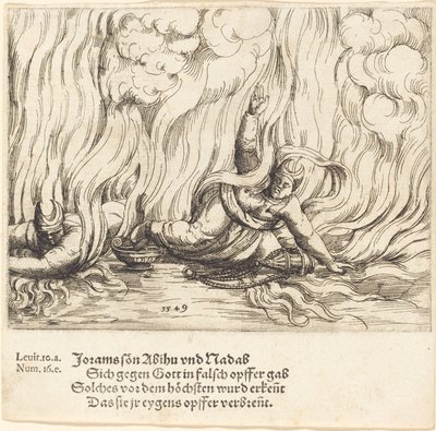 Nadab og Abihu, 1549. av Augustin Hirschvogel