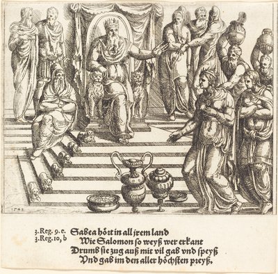 Dronningen av Sabas besøk til Salomo, 1548. av Augustin Hirschvogel