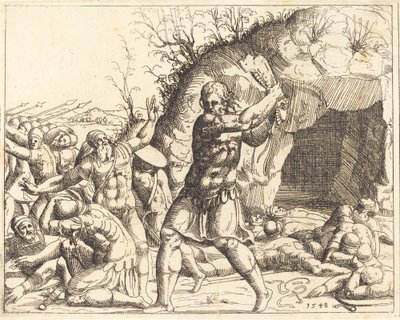 Samson dreper filistrene. av Augustin Hirschvogel