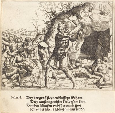 Samson dreper filistrene, 1548. av Augustin Hirschvogel