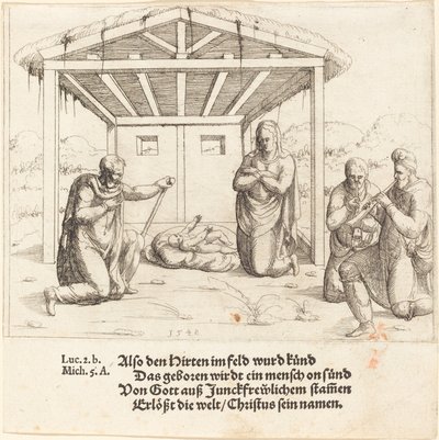 Hyrdenes tilbedelse, 1548. av Augustin Hirschvogel