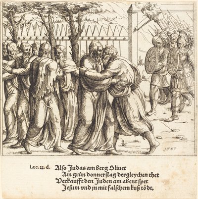 Judas kyss. av Augustin Hirschvogel