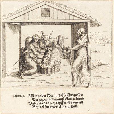 Fødselen, 1548. av Augustin Hirschvogel
