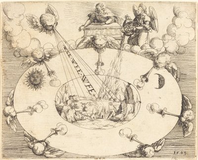 Åpningen av det syvende seglet, 1549. av Augustin Hirschvogel
