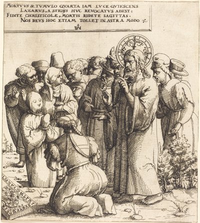 The Raising of Lasarus, 1545. av Augustin Hirschvogel