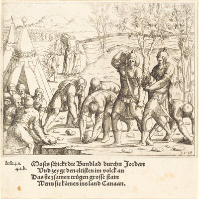 De tolv steinene og vannet i Jordan er delt av Augustin Hirschvogel