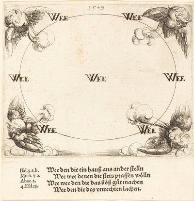 Ve er uttalt over de skriftlærde og fariseerne, 1549. av Augustin Hirschvogel
