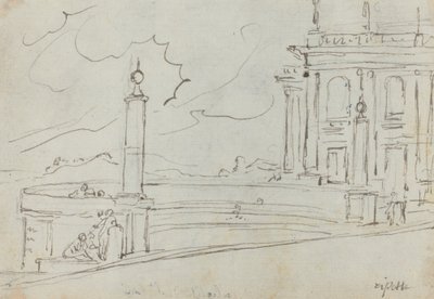Ripettaen i Roma [verso] av Augustin Pajou