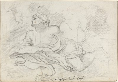 Angel from the Assumption [recto] av Augustin Pajou after Charles Mellin