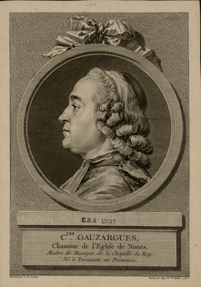 Portrett av Charles Gauzargues 1725-1799, 1767. av Augustin Saint Aubin de