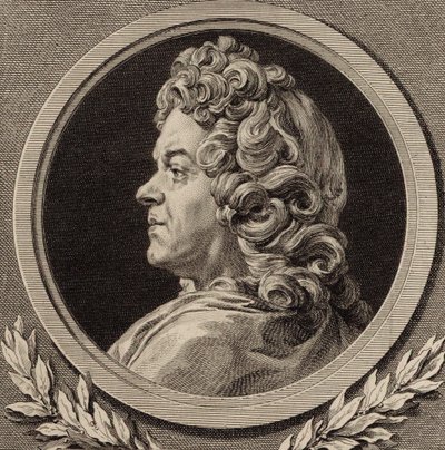 Portrett av komponisten Jean-Baptiste Lully 1632-1687, 1770. av Augustin Saint Aubin de