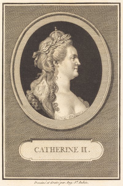 Katarina II av Augustin de Saint-Aubin
