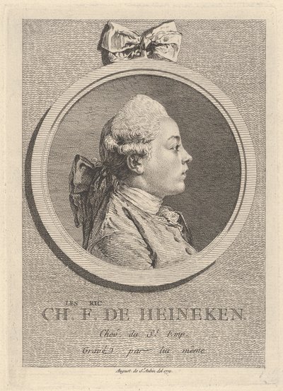Portrett av Charles-Frédéric de Heinecken av Augustin de Saint-Aubin