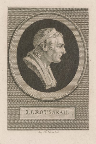 Portrett av J. J. Rousseau av Augustin de Saint-Aubin