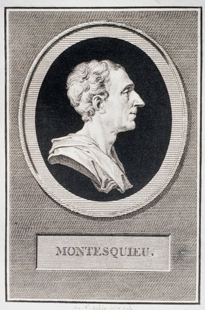 Charles Louis de Secondat, Baron de Montesquieu (1689-1755) (gravering) av Augustin de Saint Aubin