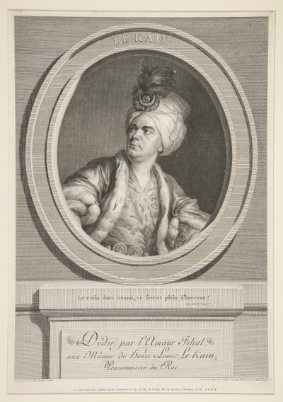 Henri Louis Cain (kalt Le Kain) (1728-1778) av Augustin de Saint Aubin
