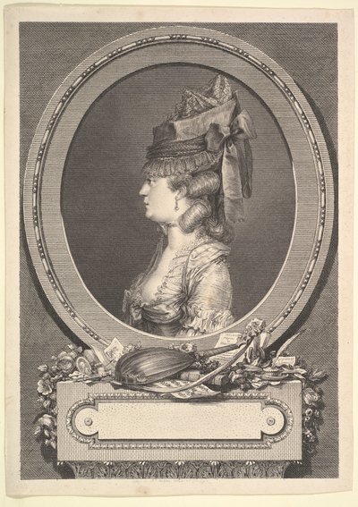Portrett av Adrienne-Sophie Marquise de ***, 1779. av Augustin de Saint Aubin