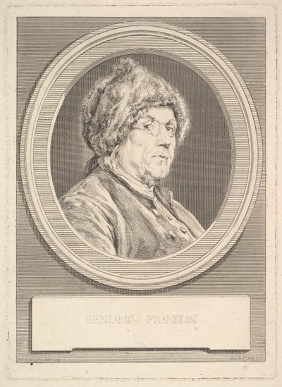 Portrett av Benjamin Franklin, 1777. av Augustin de Saint Aubin