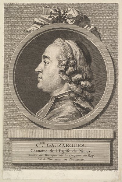 Portrett av Charles Gauzargues, 1767. av Augustin de Saint Aubin