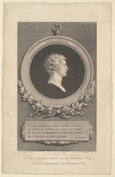 Portrett av De Larive, 1785. av Augustin de Saint Aubin