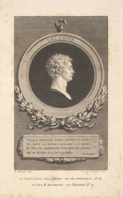 Portrett av De Larive, 1785. av Augustin de Saint Aubin