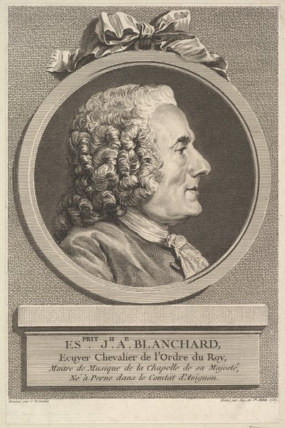Portrett av Esprit-Joseph-Antoine Blanchard, 1767. av Augustin de Saint Aubin