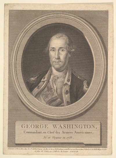 Portrett av George Washington, august 1836. av Augustin de Saint Aubin